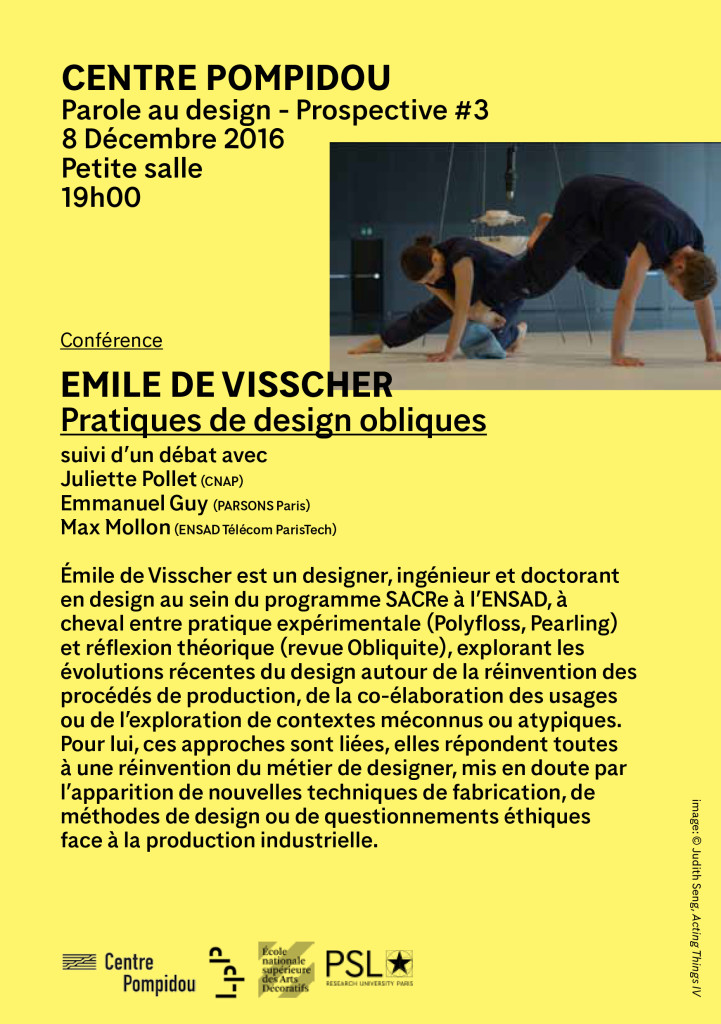 Affiche conférence Émile de Visscher @Centre-Pompidou